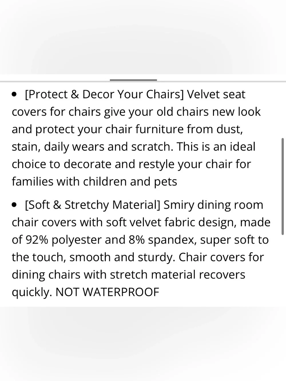 Velvet Chair Covers (4-Pack) PEACOCK BLUE